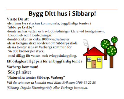Bygg ditt hus i Sibbarp